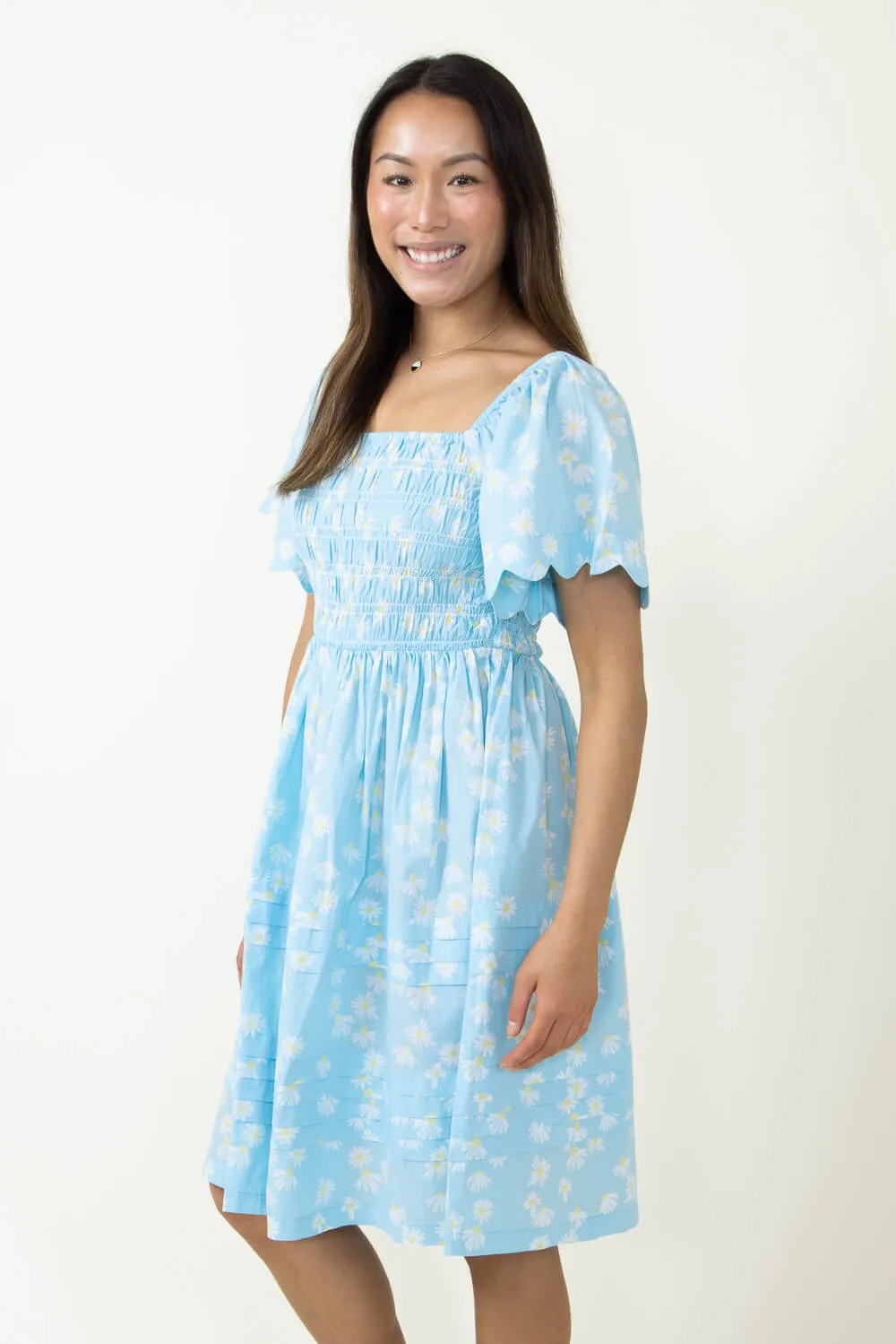 Simply Southern Scallop Dress for Women in Floral Blue | PP-0124-DRS-SCLP-FLORAL sold by Glik’s product image thumbnail 4