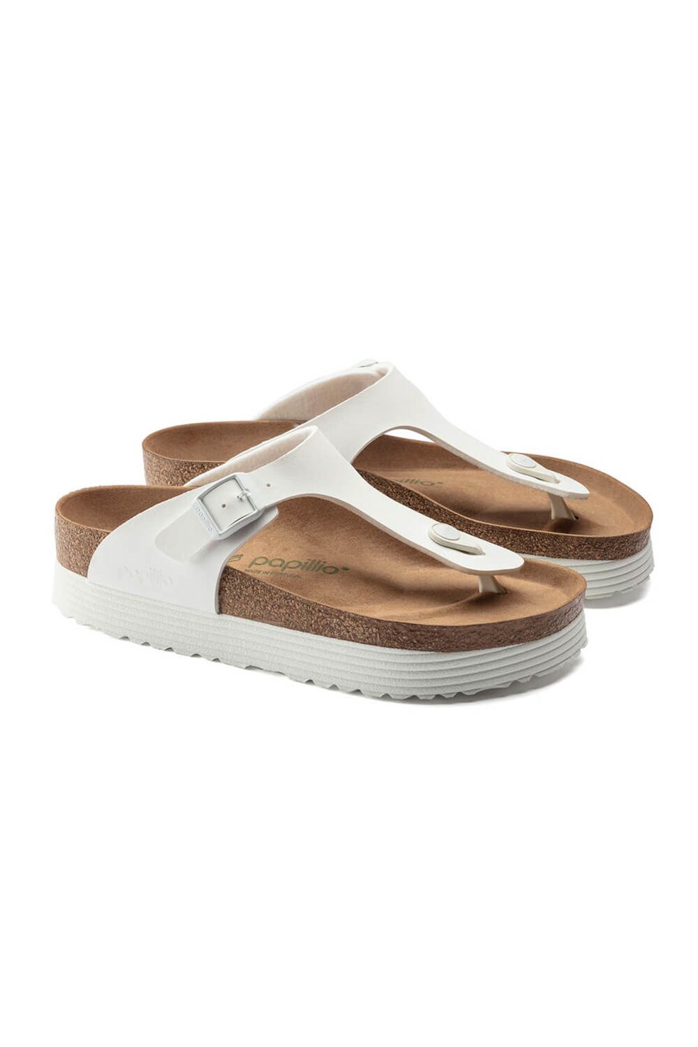 Papillio by Birkenstock Gizeh Grooved Platform Vegan Sandals for Women in White | 1018557 sold by Glik’s product image thumbnail 3