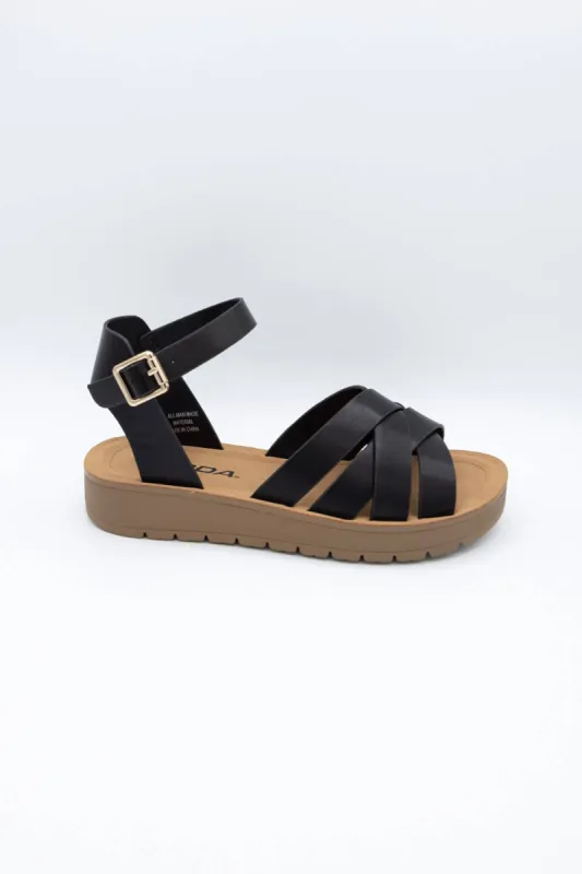 Soda Jelika X-Cross Sandals for Women in Black | JELIKA-S BLACK made by Glik’s