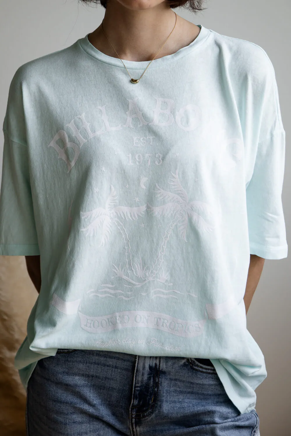 Billabong Good Vibes Oversized Graphic T-Shirt for Women in Lit Skies | 24B353428-BEK0 sold by Glik’s