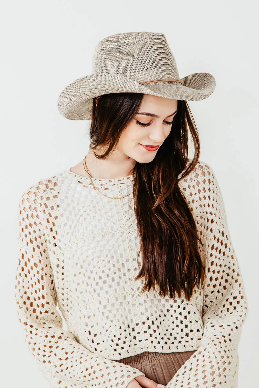 C.C. Sequin Cowgirl Hat for Women in Brown | CBC-03-BEIGE sold by Glik’s product image thumbnail 3