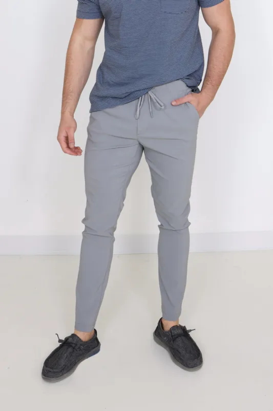 Copper & Oak Elastic File Tech Jogger Pants for Men in Griffin Light Grey | K2S4164-GRIFFINLTGREY sold by Glik’s