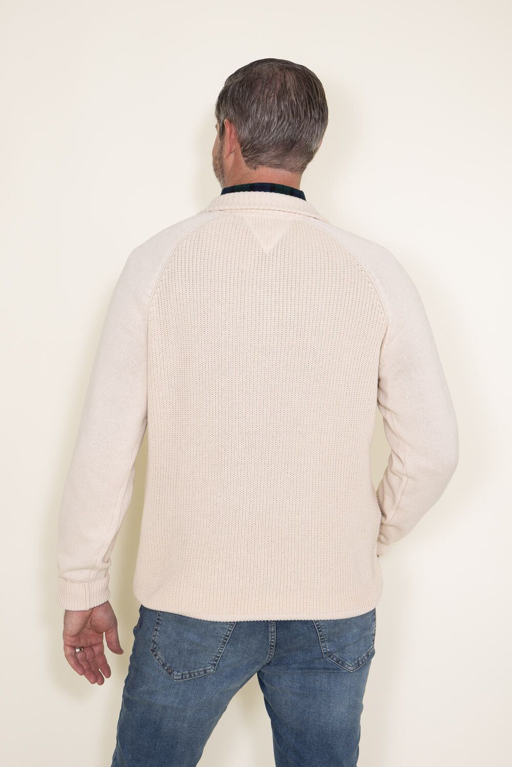 Weatherproof Vintage Textured Button Up Mock Neck Sweater for Men in Off White | F2340279GK-ECRU sold by Glik’s product image thumbnail 3