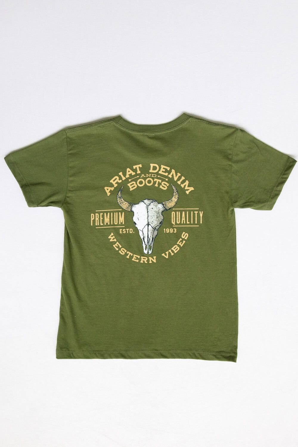 Ariat Youth Bison Skull T-Shirt for Boys in Green | 10047649 sold by Glik’s