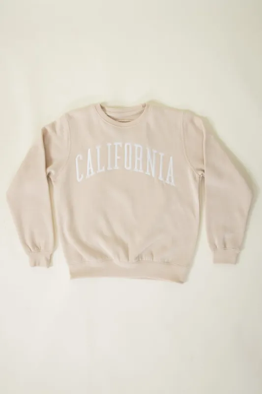 Youth Oversized California Embroidered Sweatshirt for Girls in Cream | K30015-CREAM sold by Glik’s