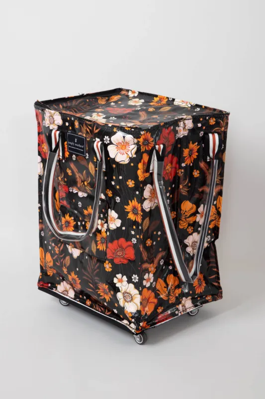 Simply Southern Rolling Tote Bag in Black Floral | 0224-BAG-ROLLTOTE-VNTG sold by Glik’s