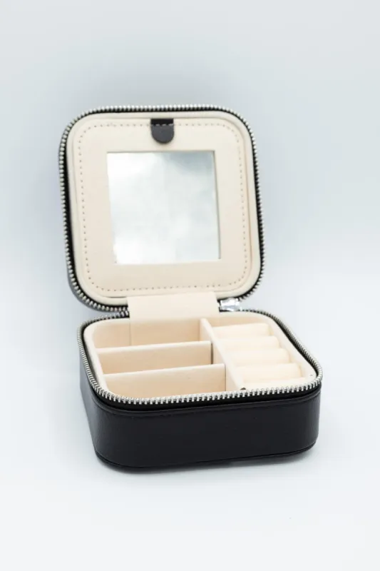 Simply Southern Small Jewelry Box Case in Black | 0224-BAG-LTHR-JWLCASE-BLACK sold by Glik’s