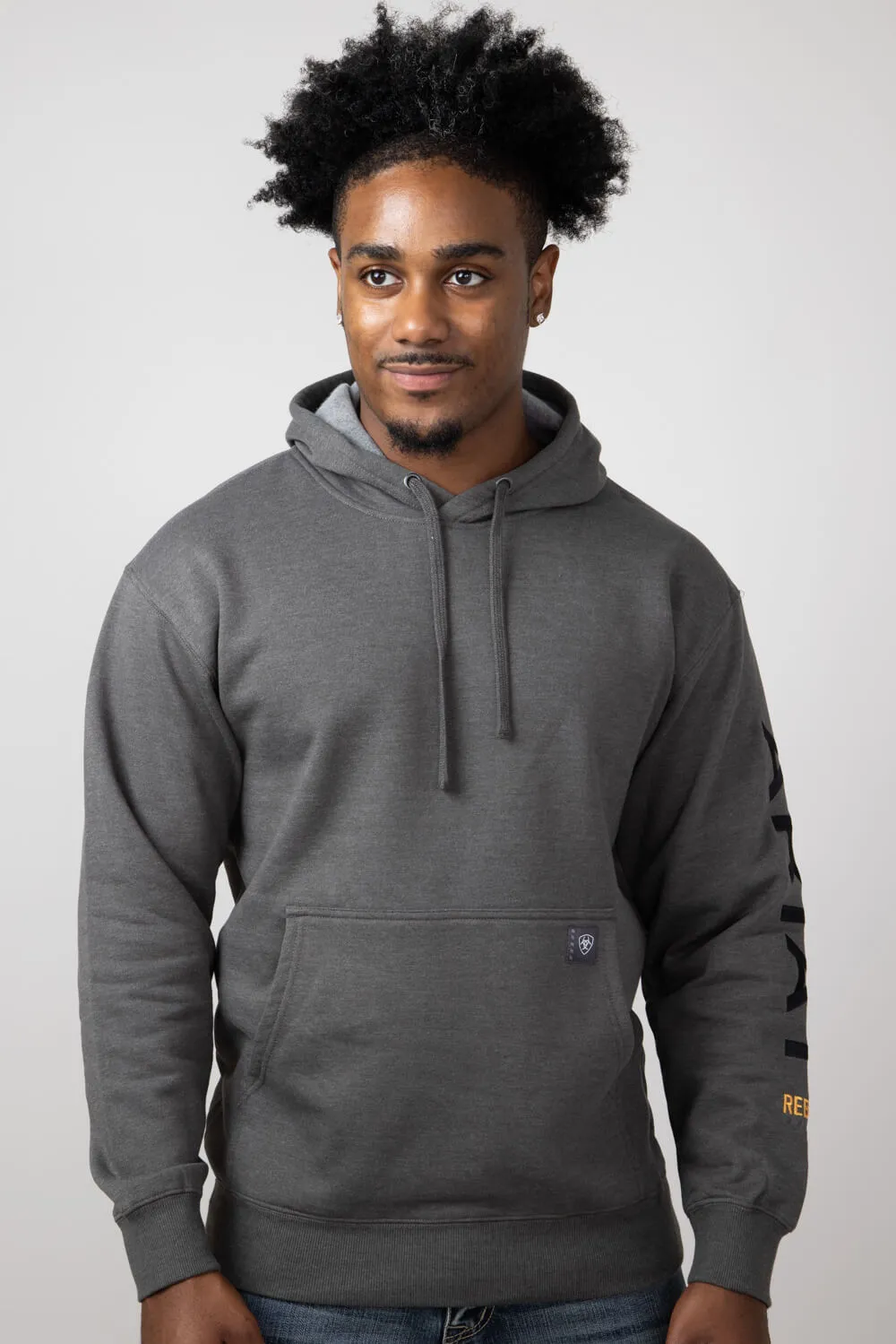 Ariat Rebar Graphic Hoodie for Men in Dark Grey Heather | 10051976-GREYHEATHER sold by Glik’s product image thumbnail 2
