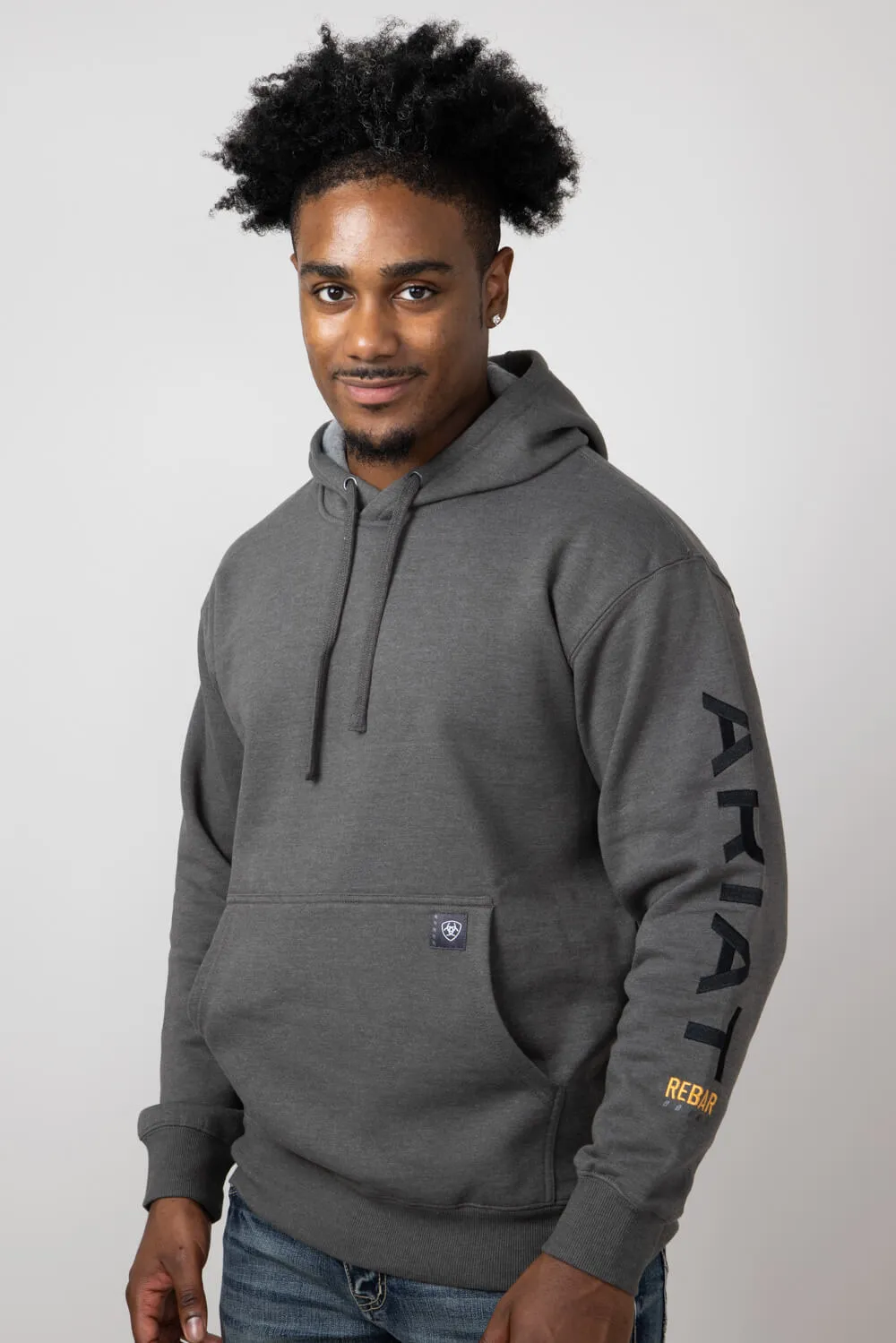 Ariat Rebar Graphic Hoodie for Men in Dark Grey Heather | 10051976-GREYHEATHER sold by Glik’s product image thumbnail 4