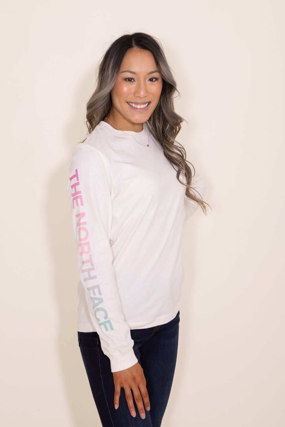 The North Face Long Sleeve Brand Proud T-Shirt for Women in White | NF0A4N7P-94J sold by Glik’s