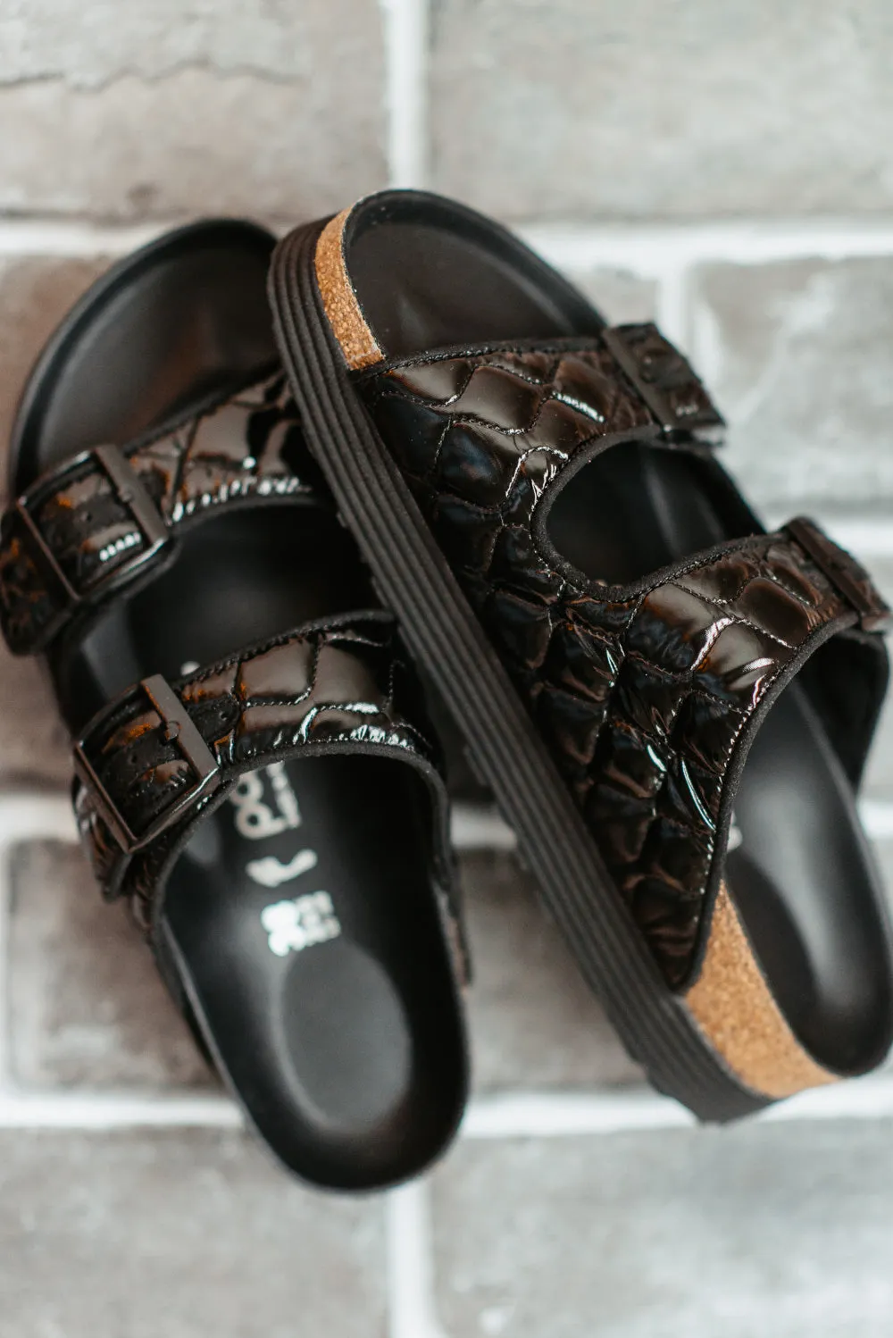 Papillio BIRKENSTOCK Arizona黒24,5cm38厚底 Papillio Arizona Chunky blacklack Birko-Flor by Birkenstock