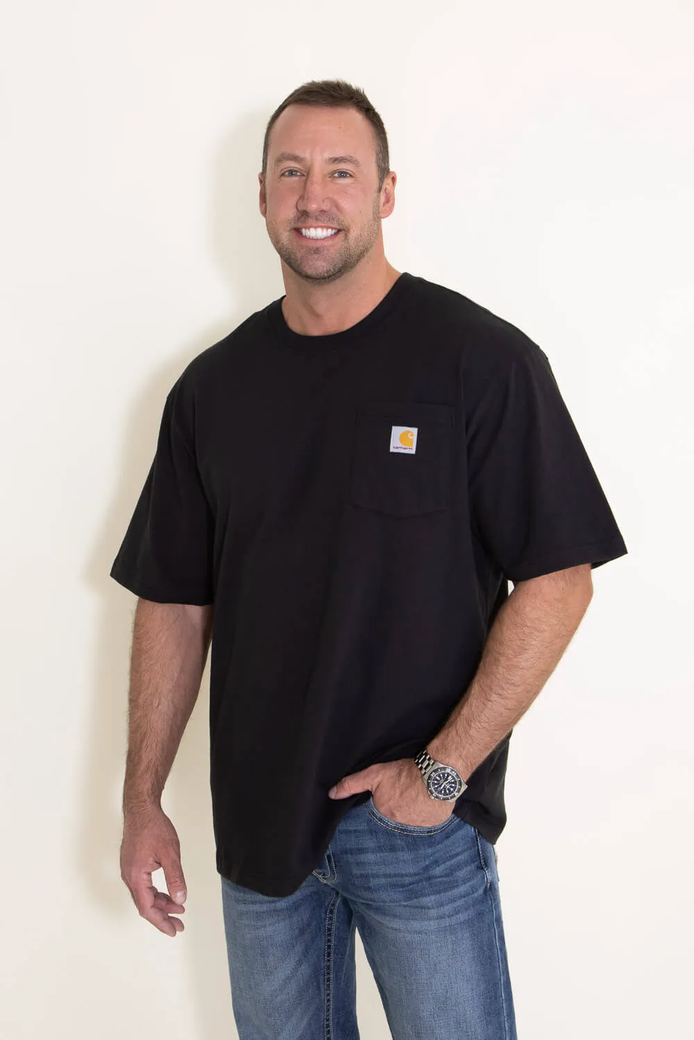 Carhartt Loose Heavyweight Camo Logo T-Shirt for Men in Black | 105755-BLK sold by Glik’s product image thumbnail 2