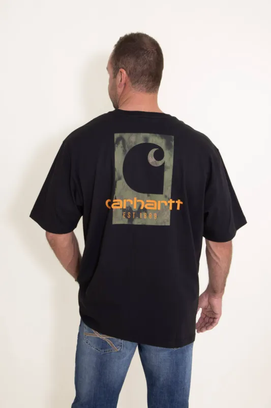Carhartt Loose Heavyweight Camo Logo T-Shirt for Men in Black | 105755-BLK made by Glik’s