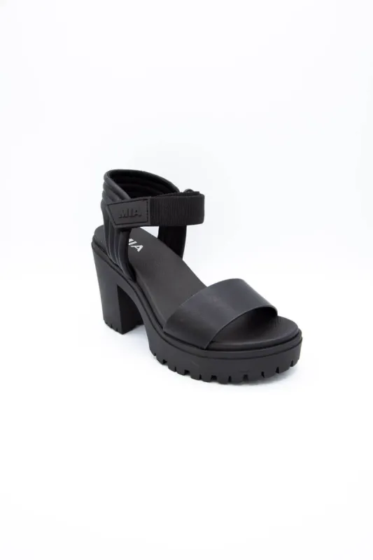 MIA Shoes Ivelisse Lug Platform Heels for Women in Black | MH1648-BLACK sold by Glik’s