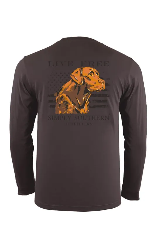 Simply Southern XXL Long Sleeve Brown Dog T-Shirt for Men in Grey | ULS-BROWNDOG-ROCK-XXL sold by Glik’s