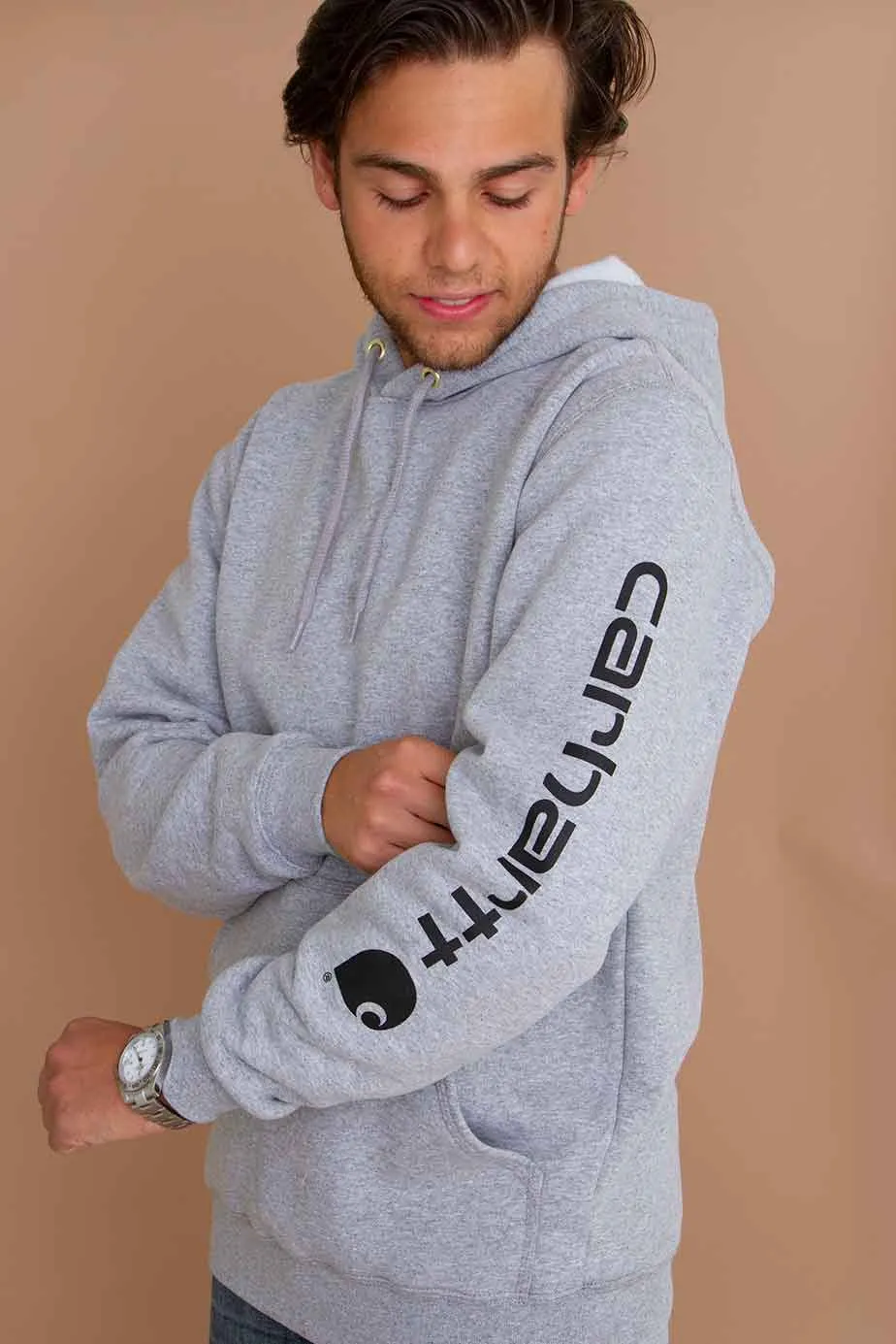 Carhartt Logo Sleeve Graphic Hoodie for Men in Heather Grey | K288-E20 sold by Glik’s product image thumbnail 4