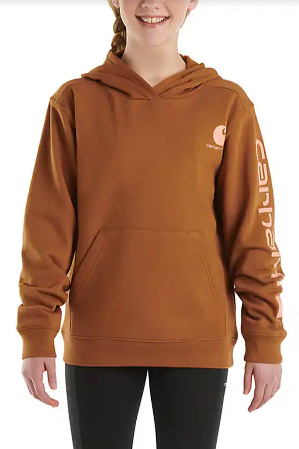 Carhartt Youth Graphic Hoodie for Girls in Brown | CA9983-D15-CBRN sold by Glik’s