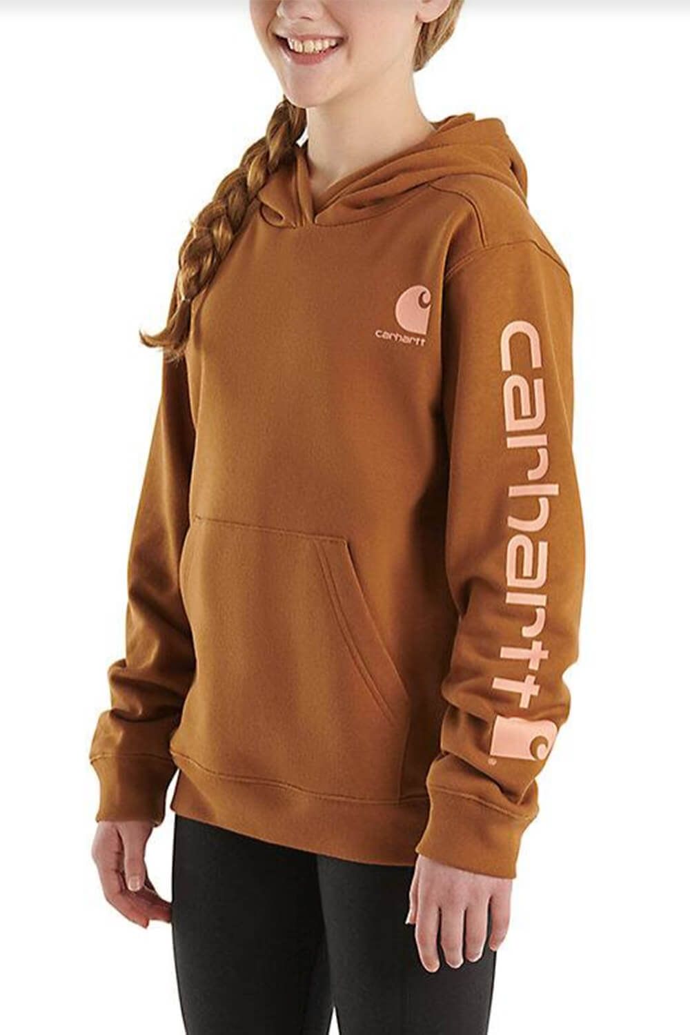 Carhartt Youth Graphic Hoodie for Girls in Brown | CA9983-D15-CBRN sold by Glik’s product image thumbnail 3