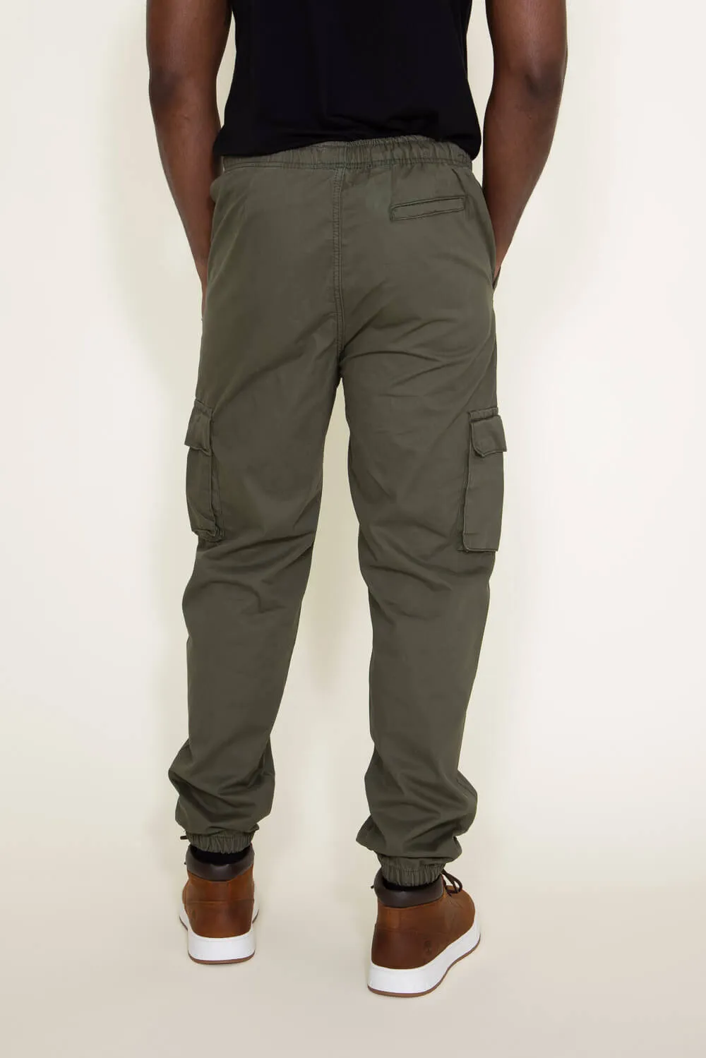 Twill Cargo Joggers for Men in Green | SB66-GRAVEL sold by Glik’s product image thumbnail 2