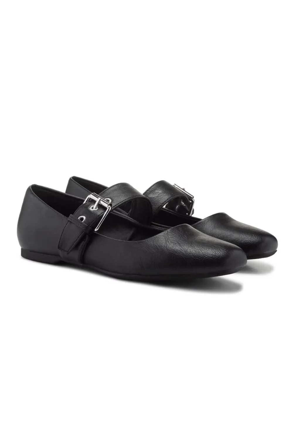 DV Dolce Vita Mellie Buckle Flats for Women in Black | MELLIE-BLACK sold by Glik’s
