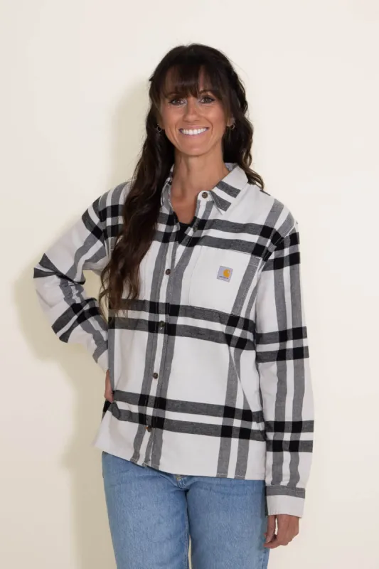 Carhartt Rugged Flex Flannel Plaid Shirt for Women in Black/White | 105989-W03 sold by Glik’s