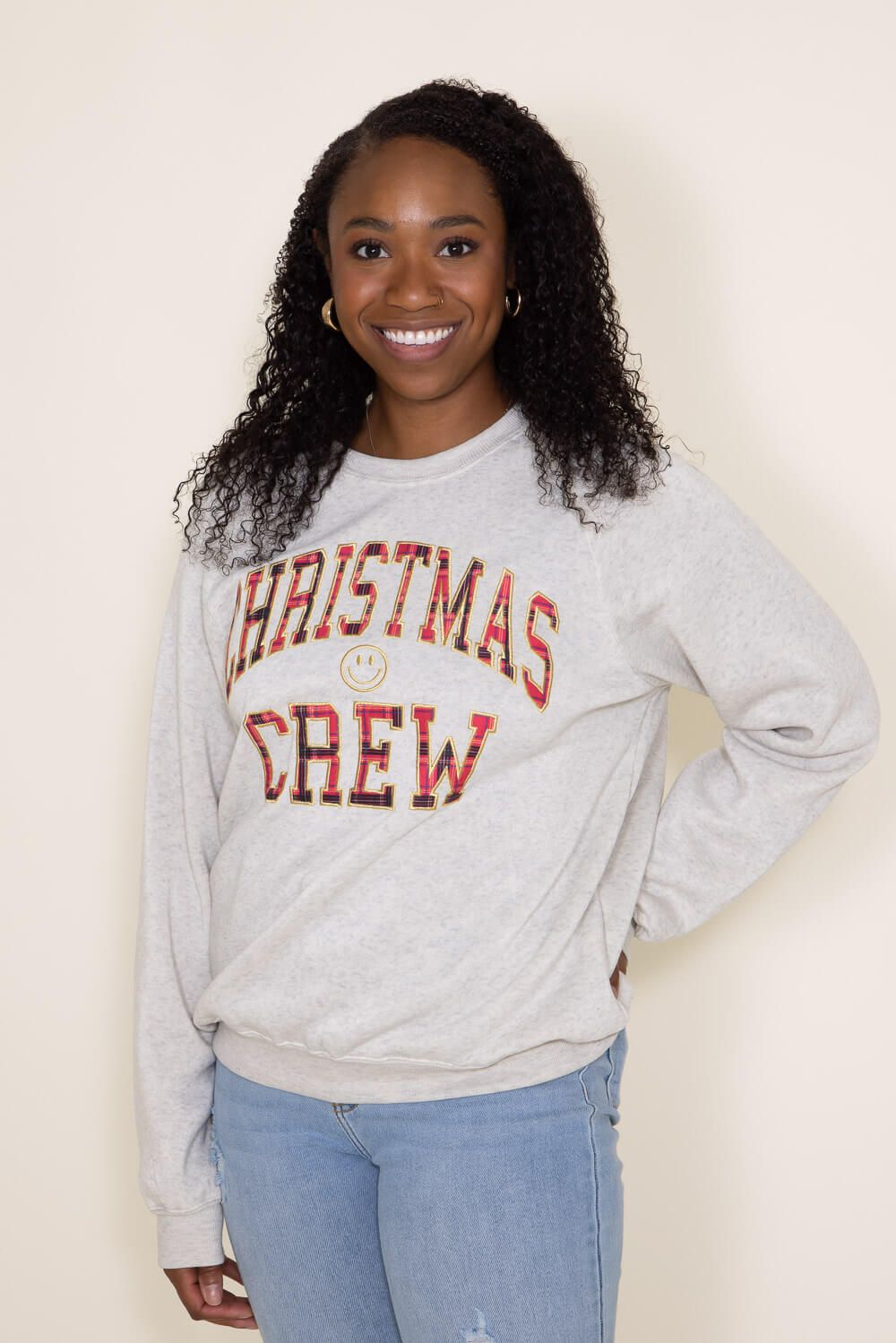 Simply Southern Christmas Crew Sweatshirt for Women in Grey | PP-0223-SPARKLE-CREW-XMAS sold by Glik’s