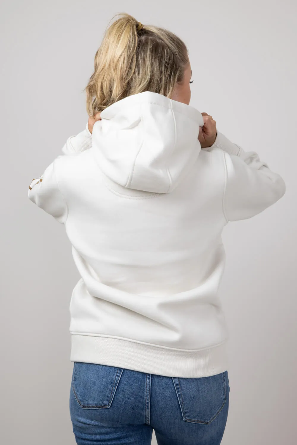 Carhartt Logo Sleeve Midweight Hoodie for Women in White | 102791-W24 sold by Glik’s product image thumbnail 3