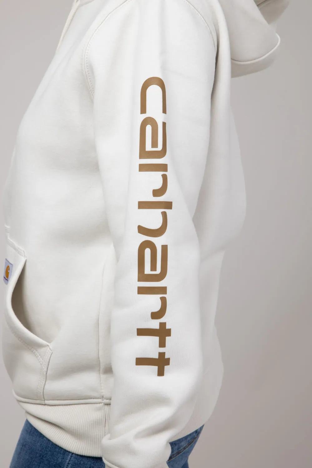 Carhartt Logo Sleeve Midweight Hoodie for Women in White | 102791-W24 sold by Glik’s product image thumbnail 4