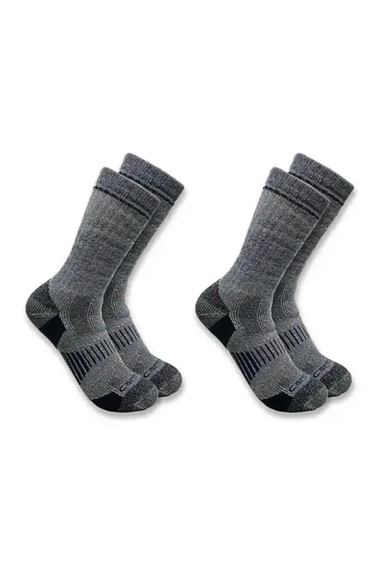 Carhartt Midweight Wool Blend 2 Pack Boot Socks for Men in Navy | SB2072-MNAVY sold by Glik’s