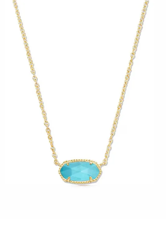Kendra Scott Elisa Gold Pendant Necklace in Turquoise Magnesite | 4217709425 sold by Glik’s