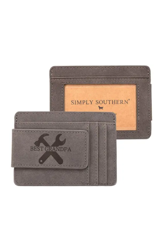 Simply Southern Best Grandpa Leather Money Clip Wallet in Grey | 0223-MN-LTHR-WALLET-GRANDPA sold by Glik’s
