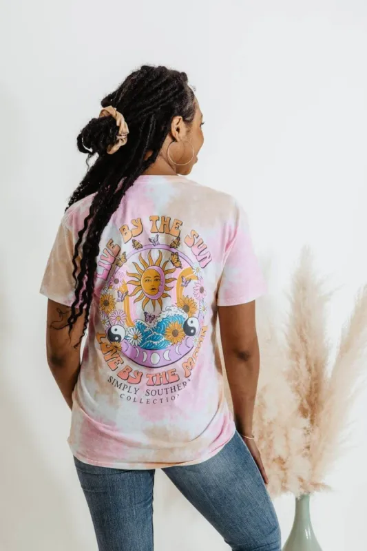 Simply Southern Sun & Moon T-Shirt for Women in Tropic Tie-Dye Multi | SS-SUNMOON-TROPIC sold by Glik’s