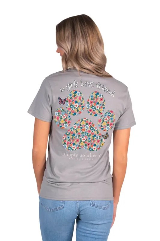Simply Southern Girl’s Best Friend T-Shirt for Women in Grey | SS-FRIEND-DOVE sold by Glik’s
