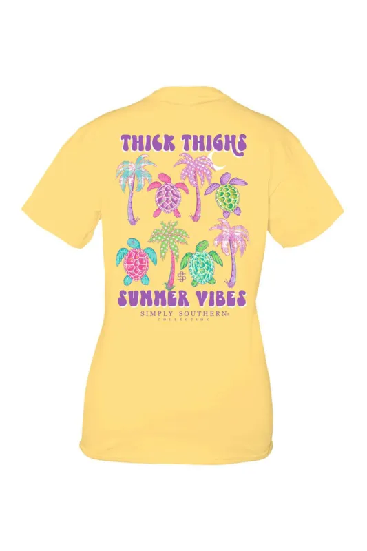 Simply Southern Plus Size Thick Thighs T-Shirt for Women in Yellow | EXT-SS-THICK-MELLOW sold by Glik’s