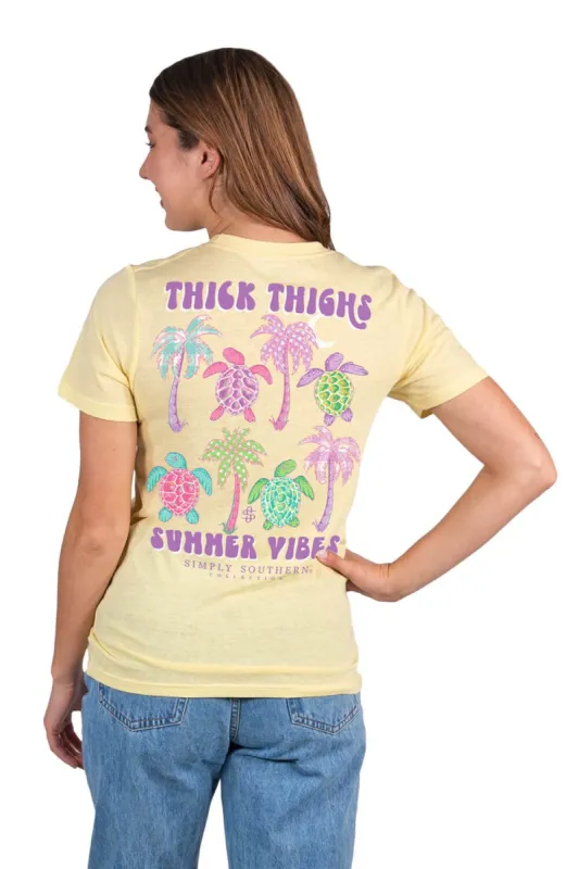 Simply Southern Thick Thighs T-Shirt for Women in Yellow | SS-THICK-MELLOW sold by Glik’s