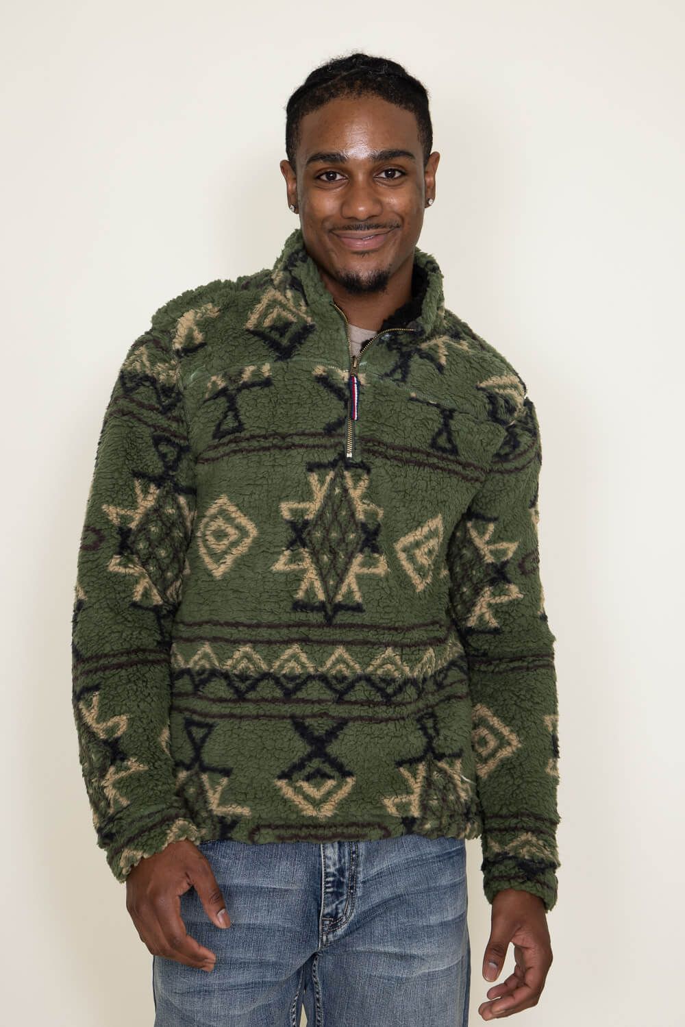 Sherpa Quarter Zip for Men in Olive | VIJ122526-OLIVEMULTI sold by Glik’s