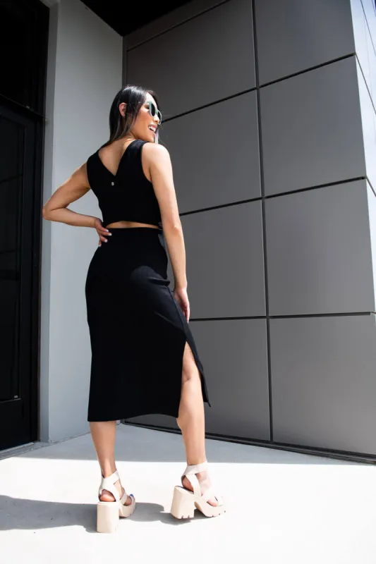 Roxy Good Keepsake Strappy Midi Dress for Women in Black | ARJKD03270-KVJ0 sold by Glik’s