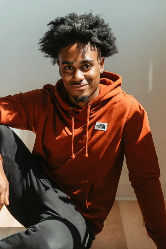 The North Face Heritage Patch Hoodie for Men in Brown | NF0A7UNU-UBC sold by Glik’s