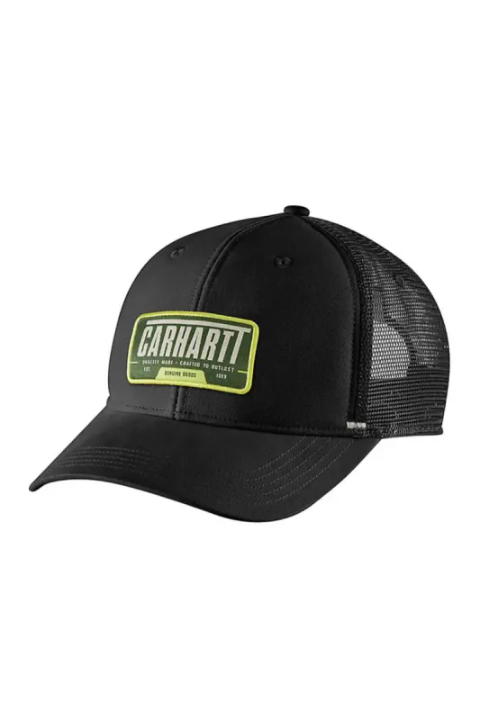 Carhartt Outlast Patch Trucker Hat in Black | 105971-N04 sold by Glik’s