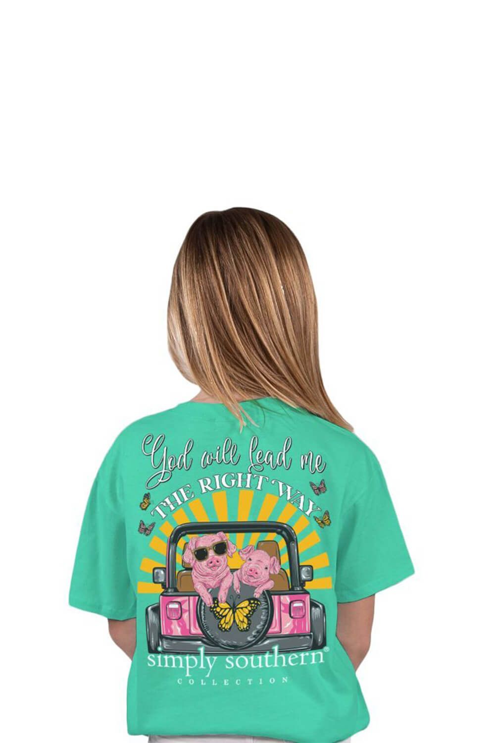 Simply Southern Youth Lead Shore T-Shirt for Girls in Teal Blue | YTH-SS-LEAD-SHORE sold by Glik’s