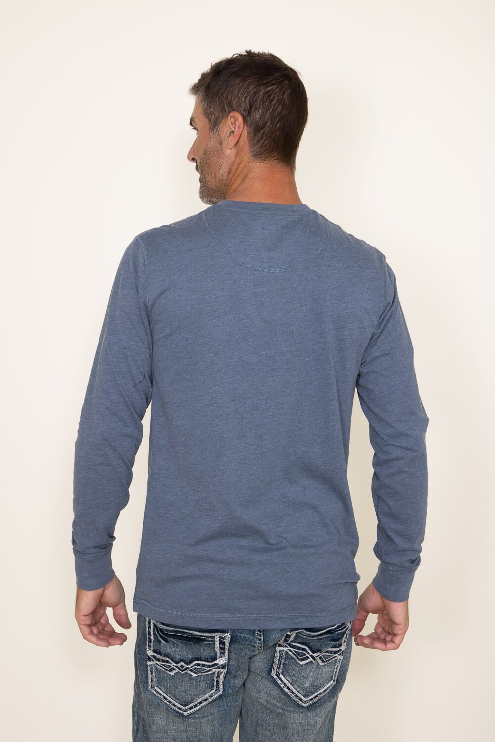 Weatherproof Vintage Jersey Henley Shirt for Men in Blue | F83610GK-MEDBLUEHEATHER sold by Glik’s product image thumbnail 3