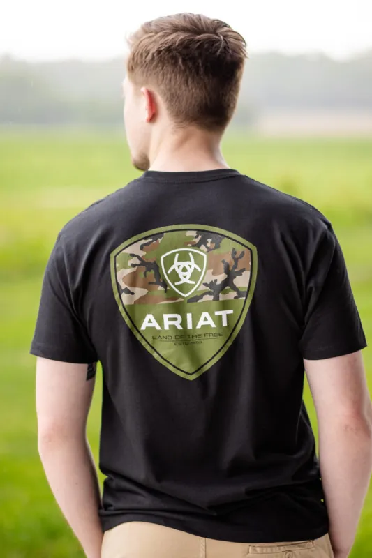 Ariat Camo Corps T-Shirt for Men in Black | 10051762-BLACK sold by Glik’s