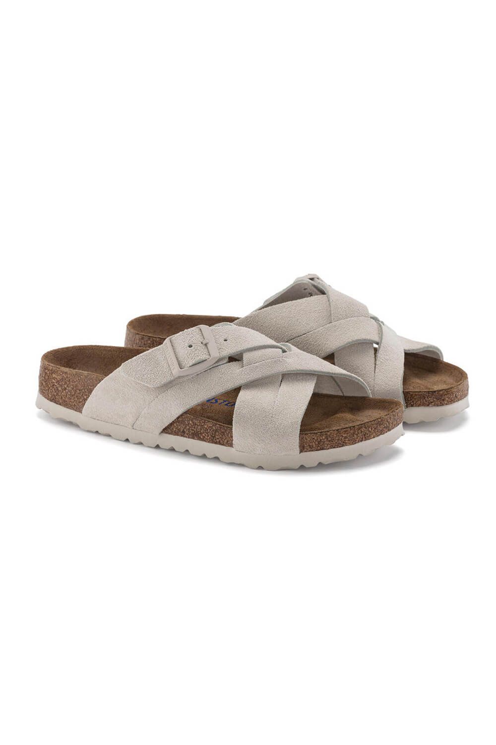 Birkenstock Lugano Soft Footbed Sandals for Women in Antique White | 1024560 sold by Glik’s