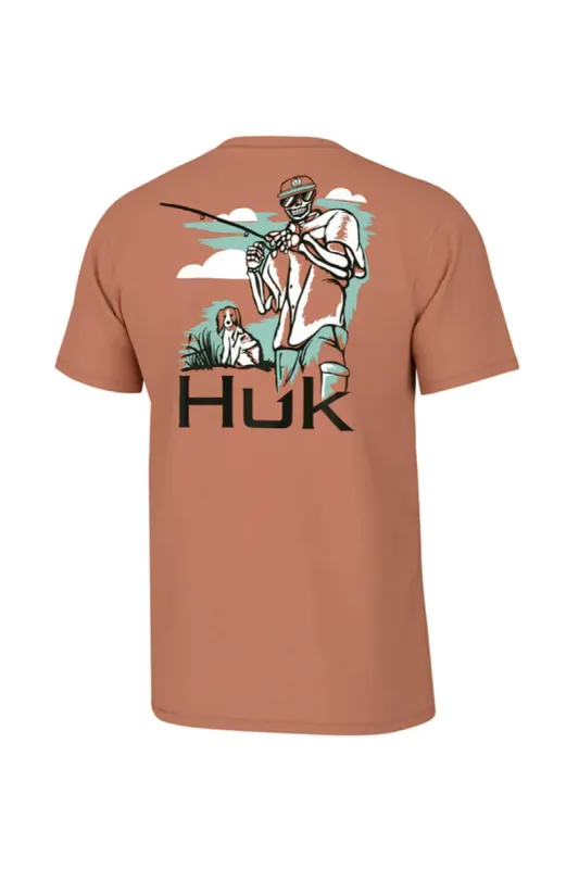 Huk Fishing Fletch N Bones T-Shirt for Men in Sunburn | H1000490-216-SUNBURN sold by Glik’s
