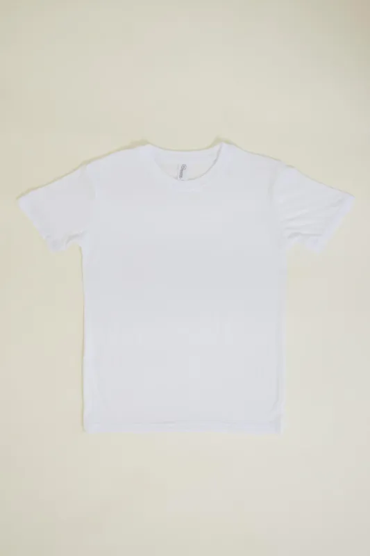 Youth Basic Crewneck T-Shirt for Boys in White | 9003-WHITE sold by Glik’s