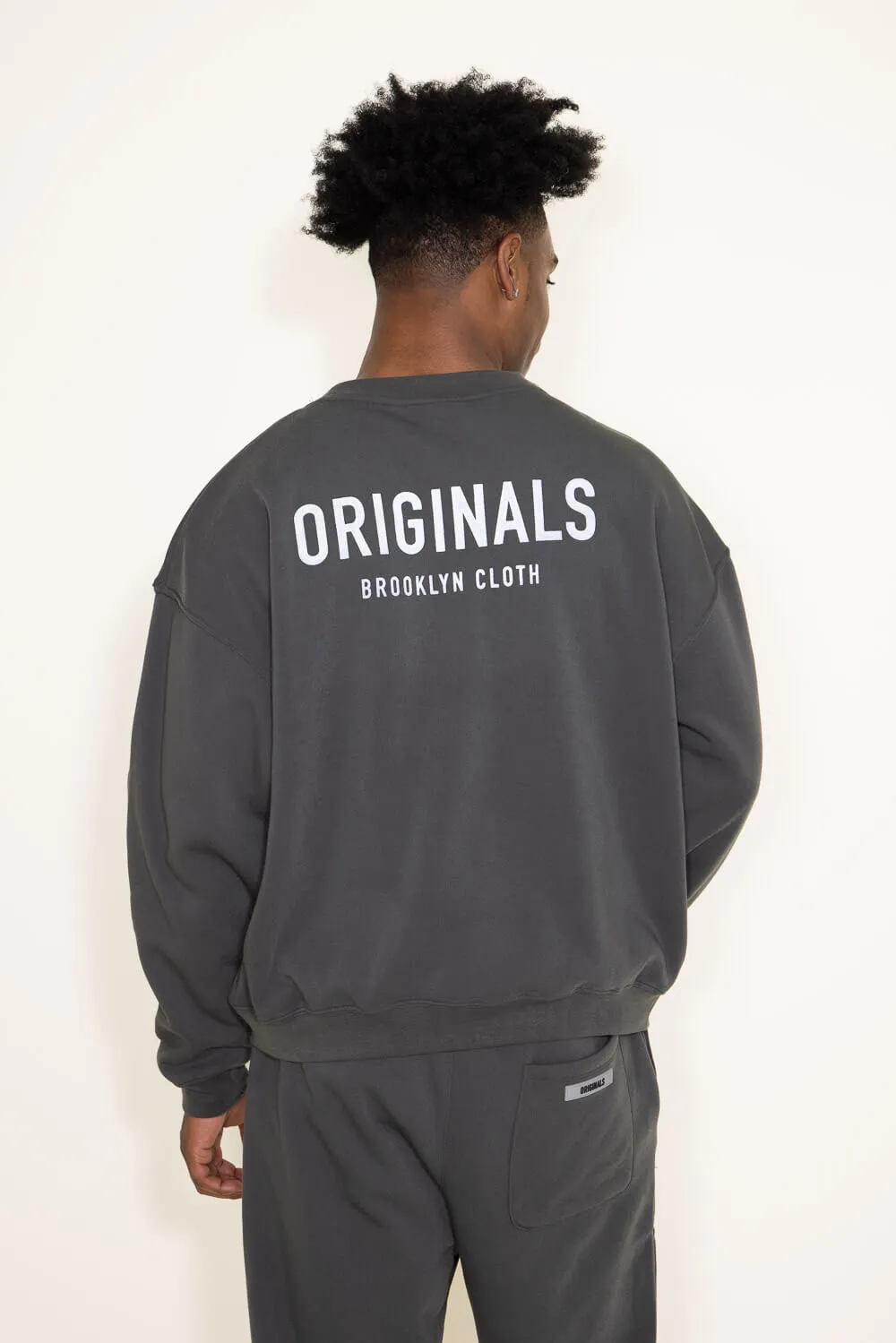 Brooklyn Cloth Originals Fleece Sweatshirt for Men in Dusty Black | BLME921S-DYB sold by Glik’s product image thumbnail 2