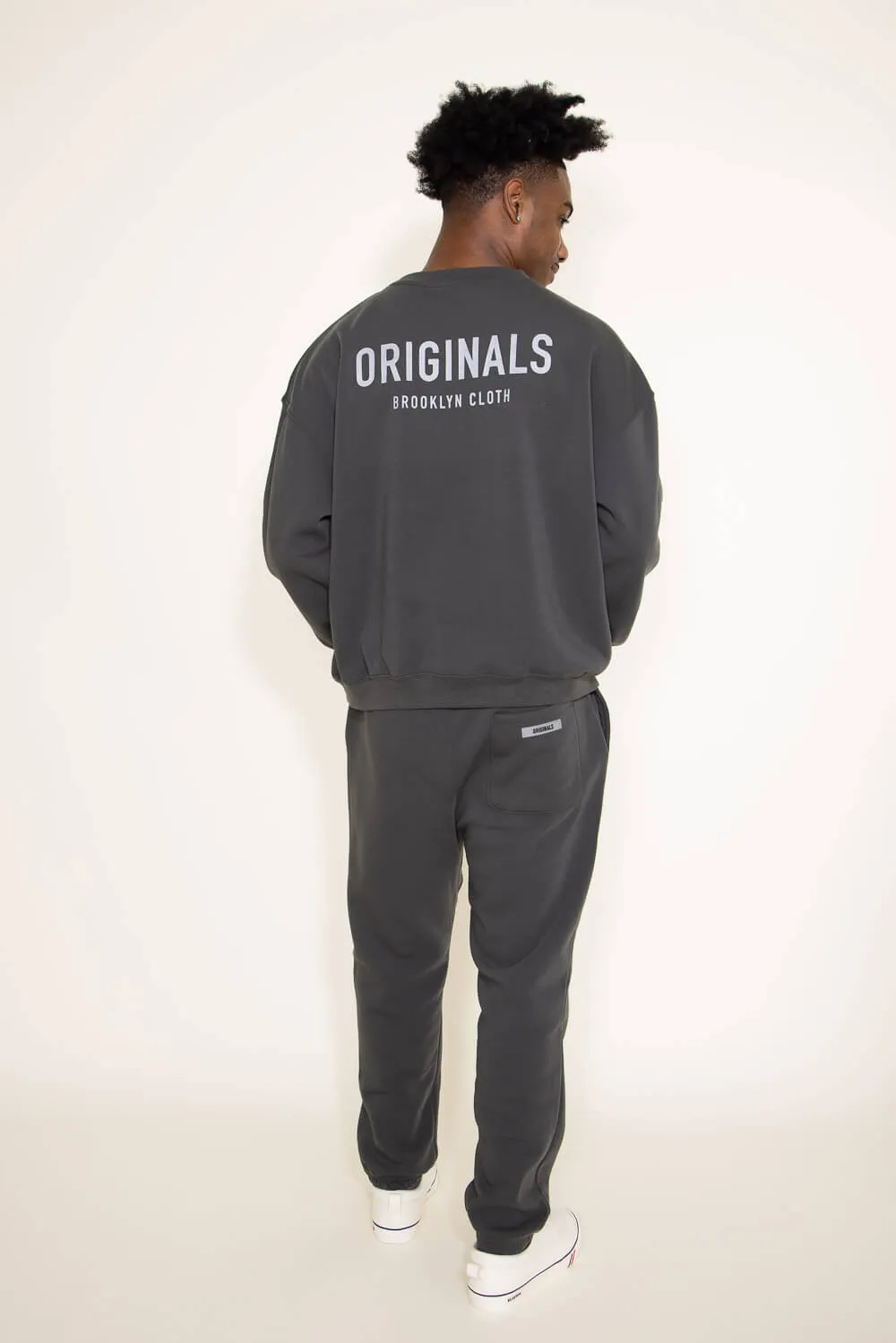 Brooklyn Cloth Originals Fleece Sweatshirt for Men in Dusty Black | BLME921S-DYB sold by Glik’s product image thumbnail 4