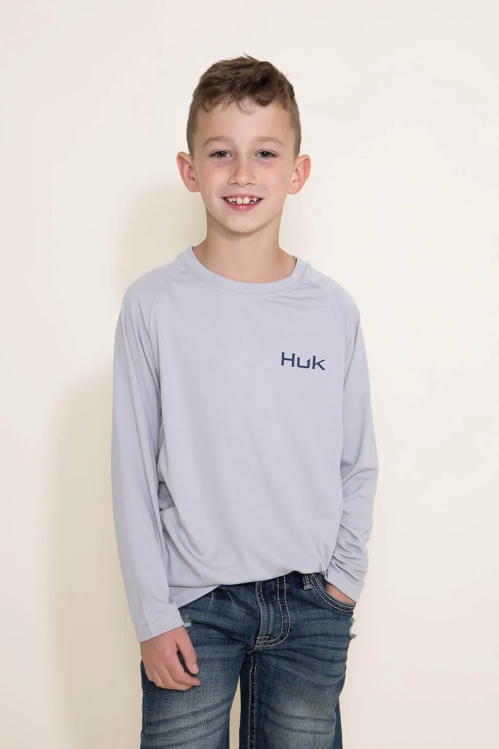 Huk Fishing Youth KC Flag Fish Pursuit Long Sleeve T-Shirt for Boys in Grey | H7120081-034 sold by Glik’s product image thumbnail 2