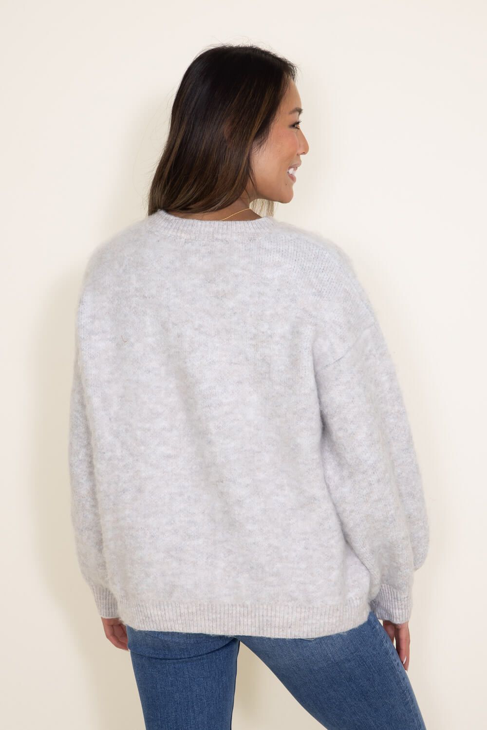 POL Single Flower Sweater for Women in Grey | YST330-CLOUDYGREY sold by Glik’s product image thumbnail 3