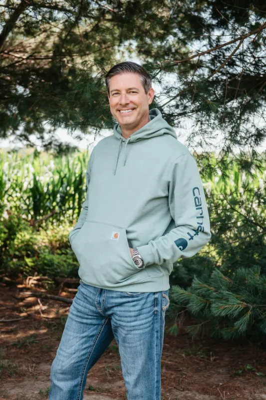 Carhartt Logo Sleeve Graphic Hoodie for Men in Green | K288-GA0 sold by Glik’s